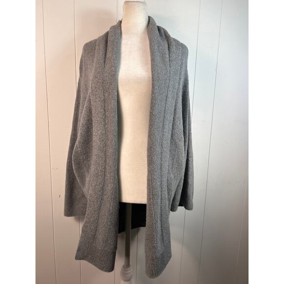 VINCE TEXTURED OPEN FRONT KNIT CARDIGAN LIGHT HEATHER GREY Cotton Blend. Size XS - Picture 2 of 6